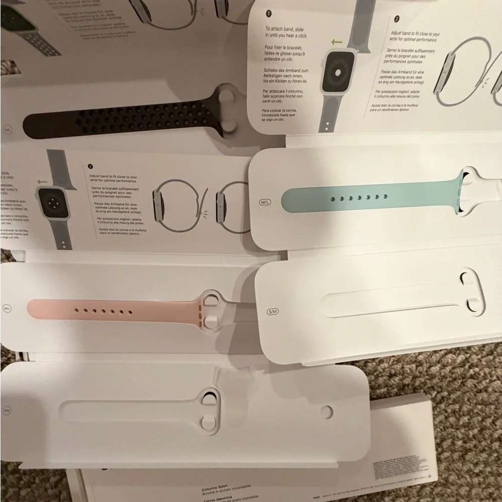Apple iWatch Sport Silicone Bands: Brand New: Size Large: 1 Sided Band Only:Qty3